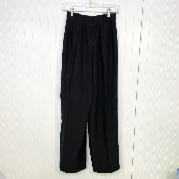 TEMPESTA Black Dressy Tuxedo Slacks Puddle Pants 4 - Picture 2 of 14